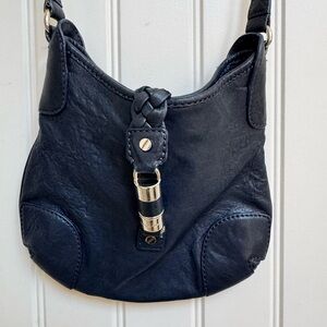 MICHAEL Michael Kors Navy Blue Leather Crossbody Purse Body Bag 9” x 7.5” x 0.5”